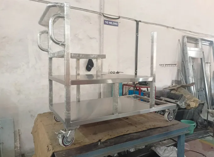 customized SS trolleys with Cabinets for Medical fields