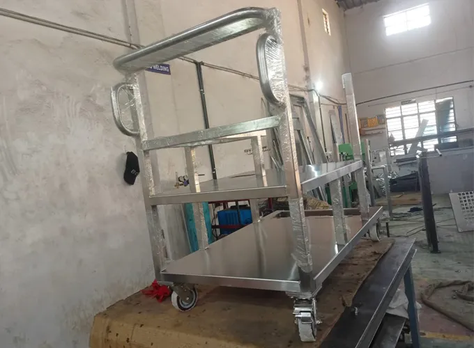 customized SS trolleys with Cabinets for Medical fields4